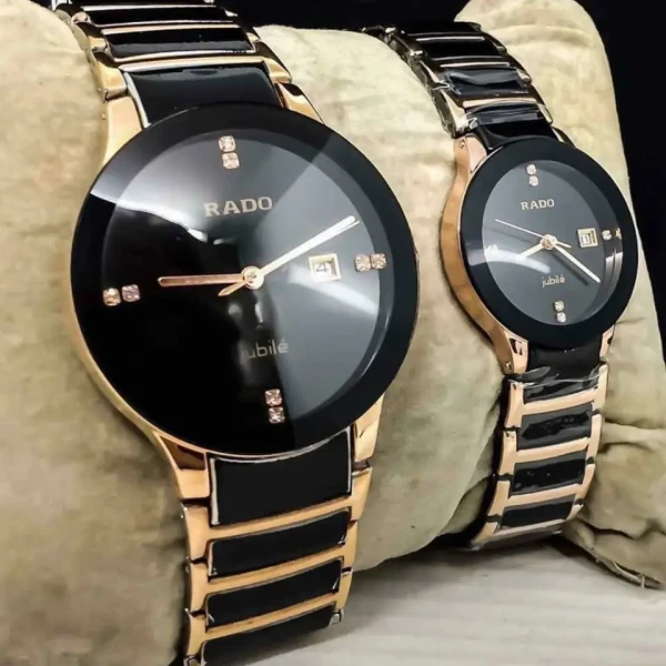 Couple Gold & Black Watch...