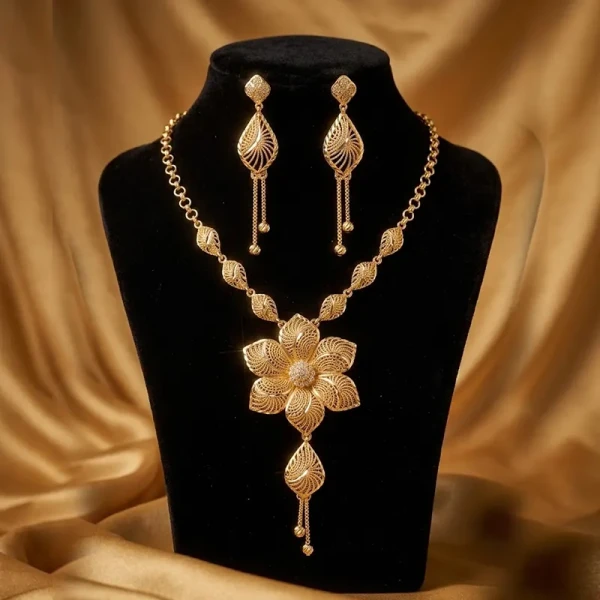 Elegant Floral Drop Gold...