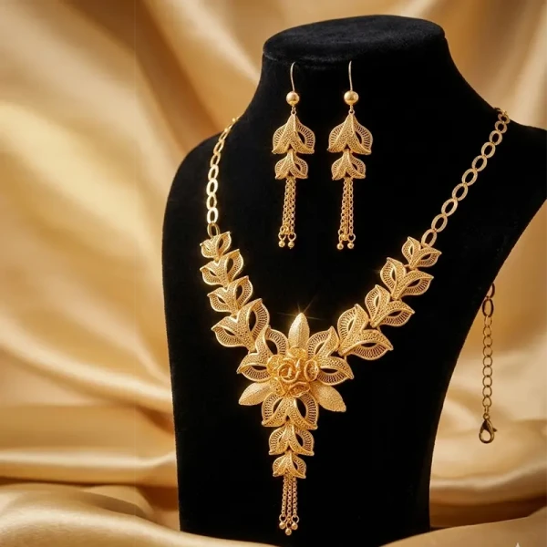 Royal Floral Drop Necklac...